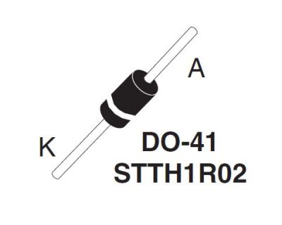 200 V, 1 A Ultra Hızlı Diyot STTH1R02 STMicroelectronics - 1