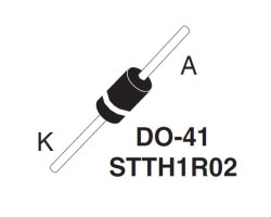 200 V, 1 A Ultra Hızlı Diyot STTH1R02 STMicroelectronics - Thumbnail